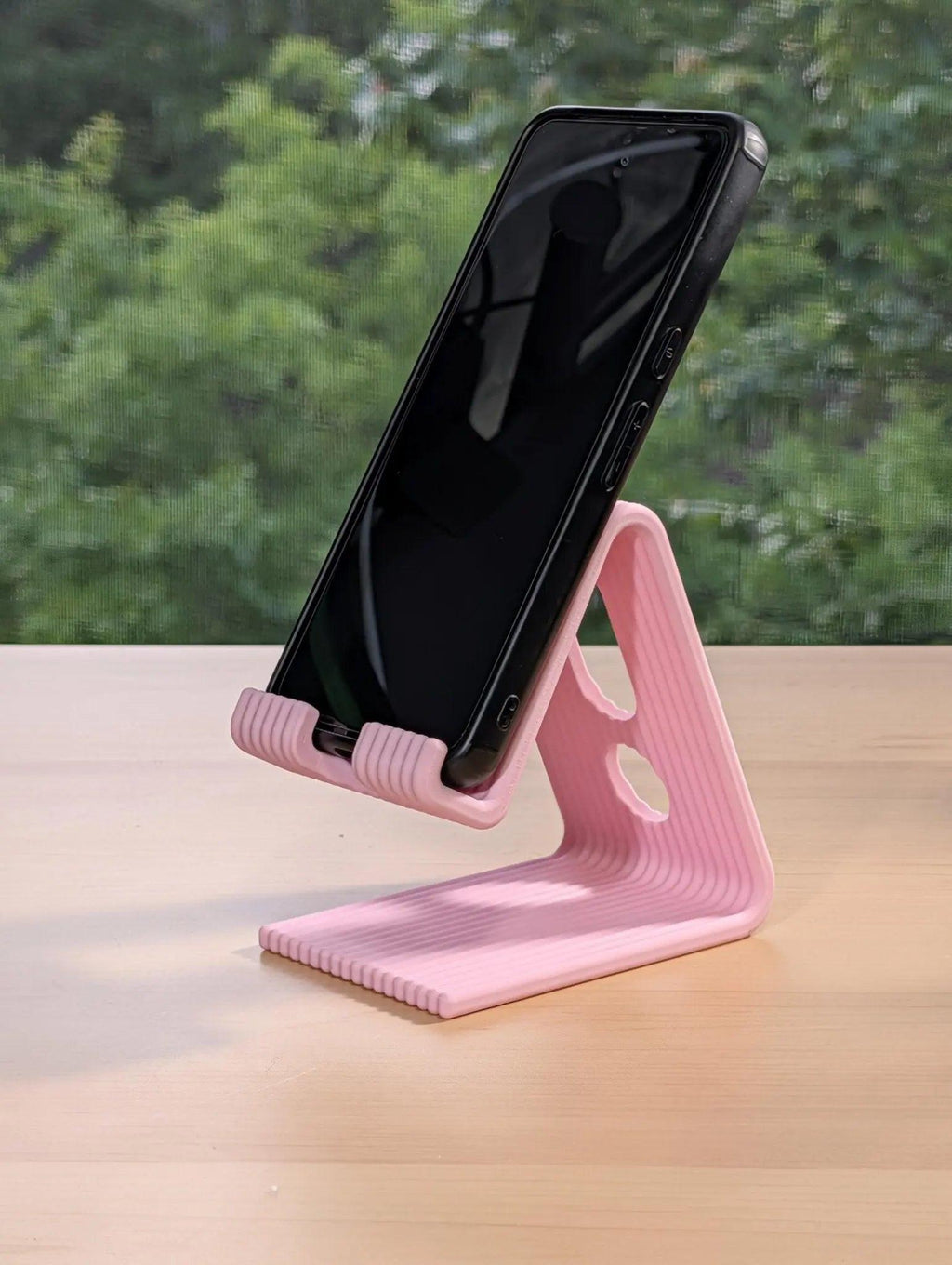 3D Printed Ribbed Phone Stand, Organic Phone Holder, Organized Desk, Office Decor - Sharq Labs3D Printed Ribbed Phone Stand, Organic Phone Holder, Organized Desk, Office DecorSharq Labs