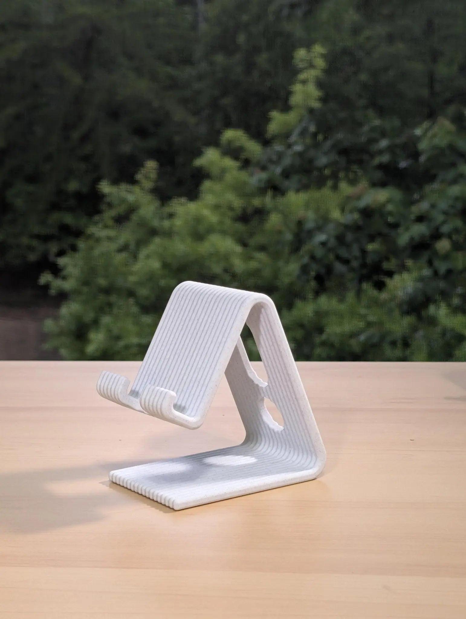 3D Printed Ribbed Phone Stand, Organic Phone Holder, Organized Desk, Office Decor - Sharq Labs3D Printed Ribbed Phone Stand, Organic Phone Holder, Organized Desk, Office DecorSharq Labs