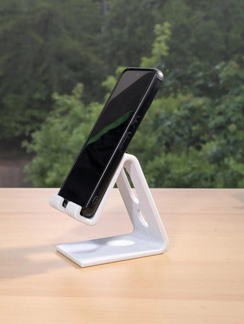 3D Printed Ribbed Phone Stand, Organic Phone Holder, Organized Desk, Office Decor - Sharq Labs3D Printed Ribbed Phone Stand, Organic Phone Holder, Organized Desk, Office DecorSharq Labs