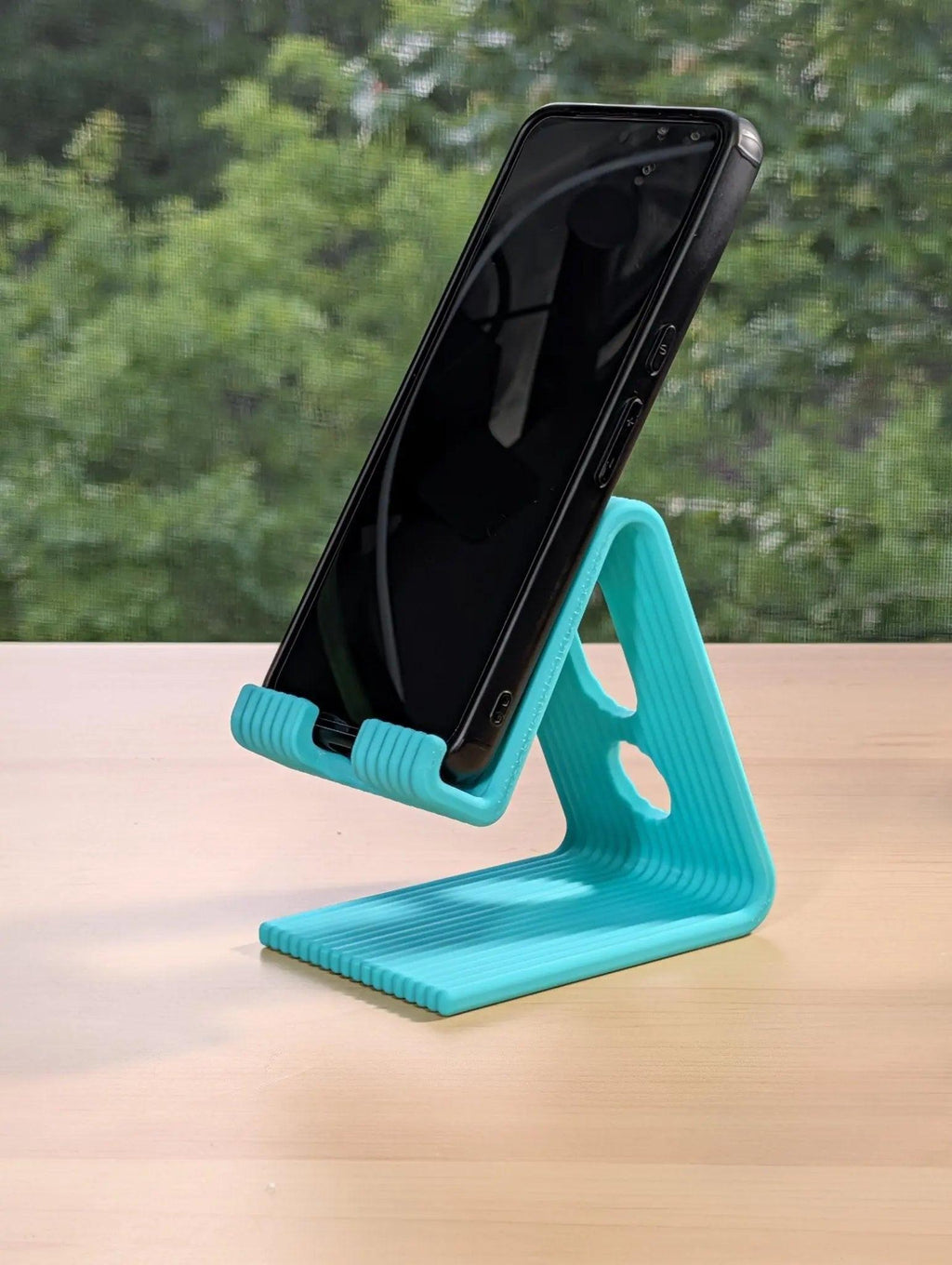 3D Printed Ribbed Phone Stand, Organic Phone Holder, Organized Desk, Office Decor - Sharq Labs3D Printed Ribbed Phone Stand, Organic Phone Holder, Organized Desk, Office DecorSharq Labs