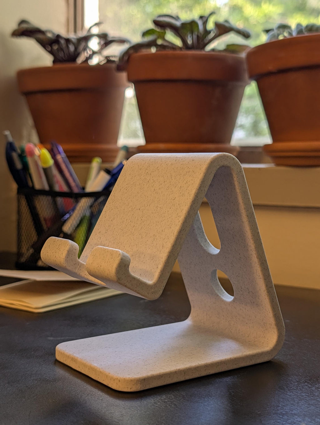 Minimalist Phone Stand, Desk Cable Organizer, Colorful Smartphone holder, Standing Desk Accessory
