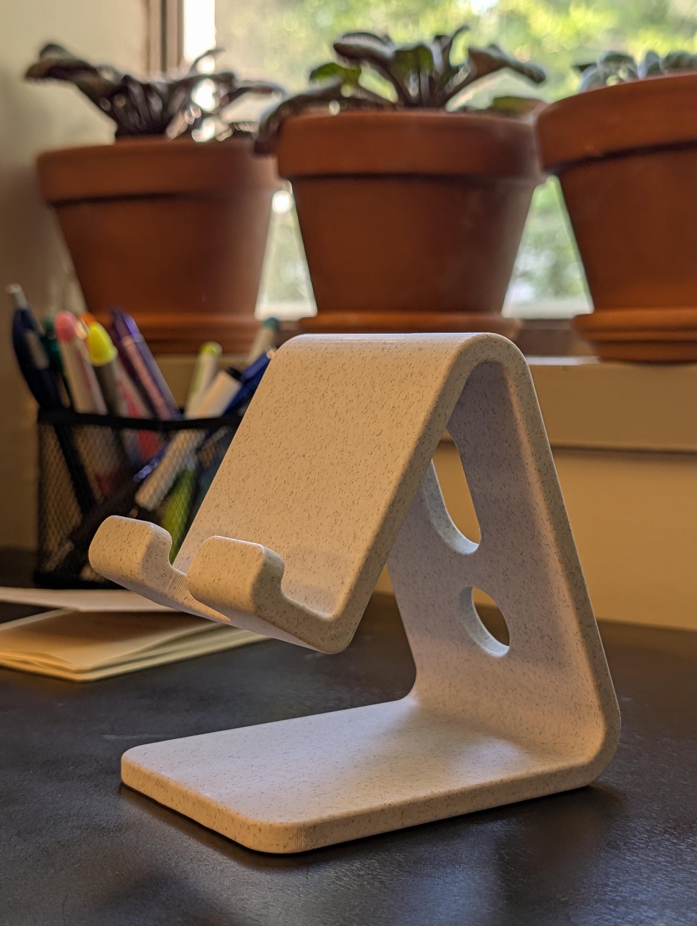 Minimalist Phone Stand, Desk Cable Organizer, Colorful Smartphone holder, Standing Desk Accessory
