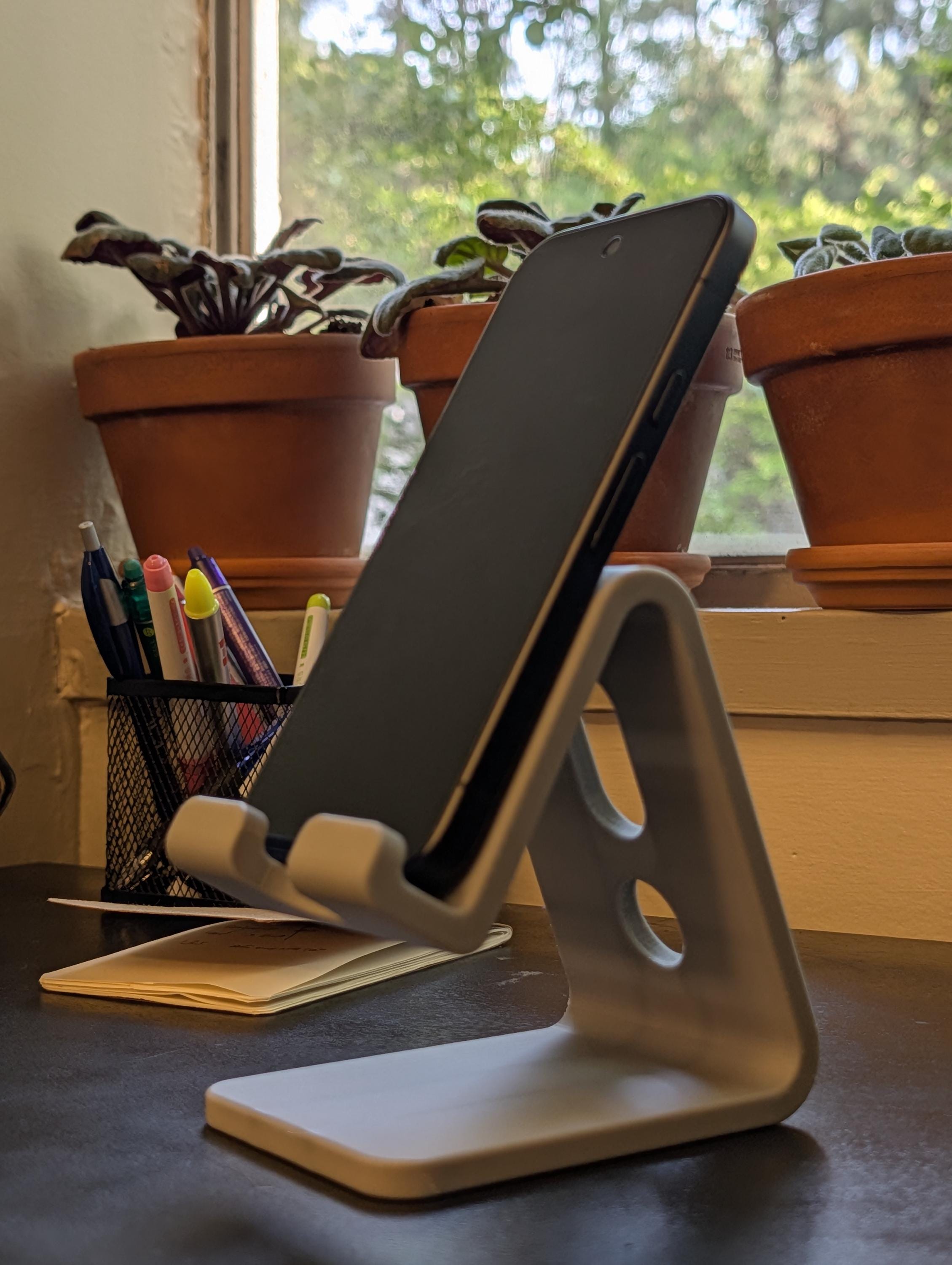 Minimalist Phone Stand, Desk Cable Organizer, Colorful Smartphone holder, Standing Desk Accessory