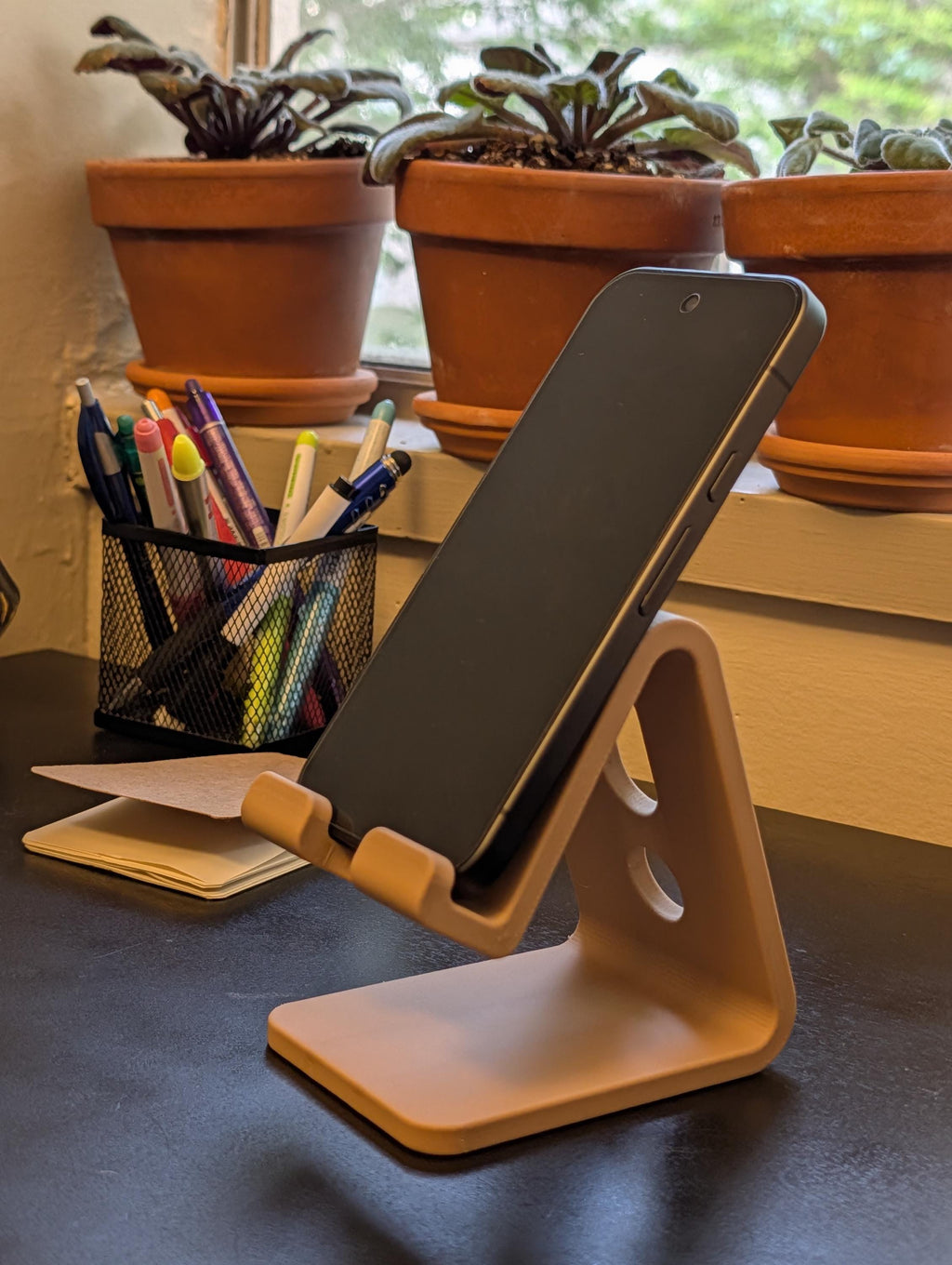 Minimalist Phone Stand, Desk Cable Organizer, Colorful Smartphone holder, Standing Desk Accessory