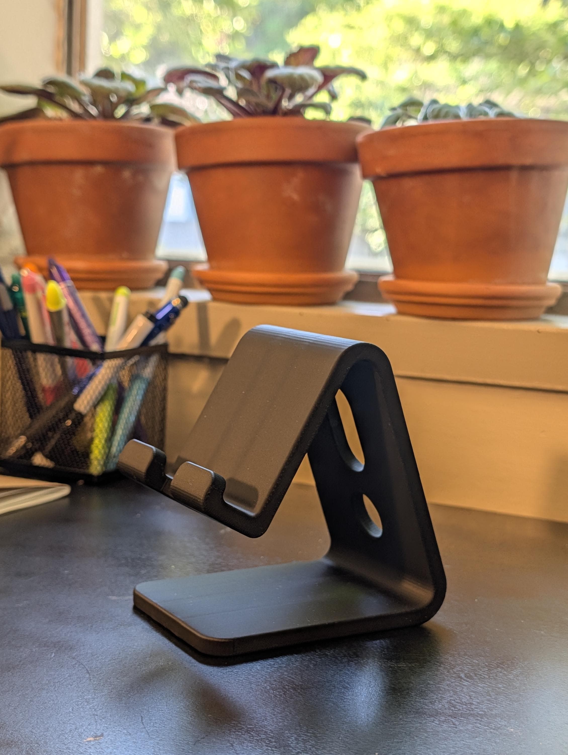 Minimalist Phone Stand, Desk Cable Organizer, Colorful Smartphone holder, Standing Desk Accessory