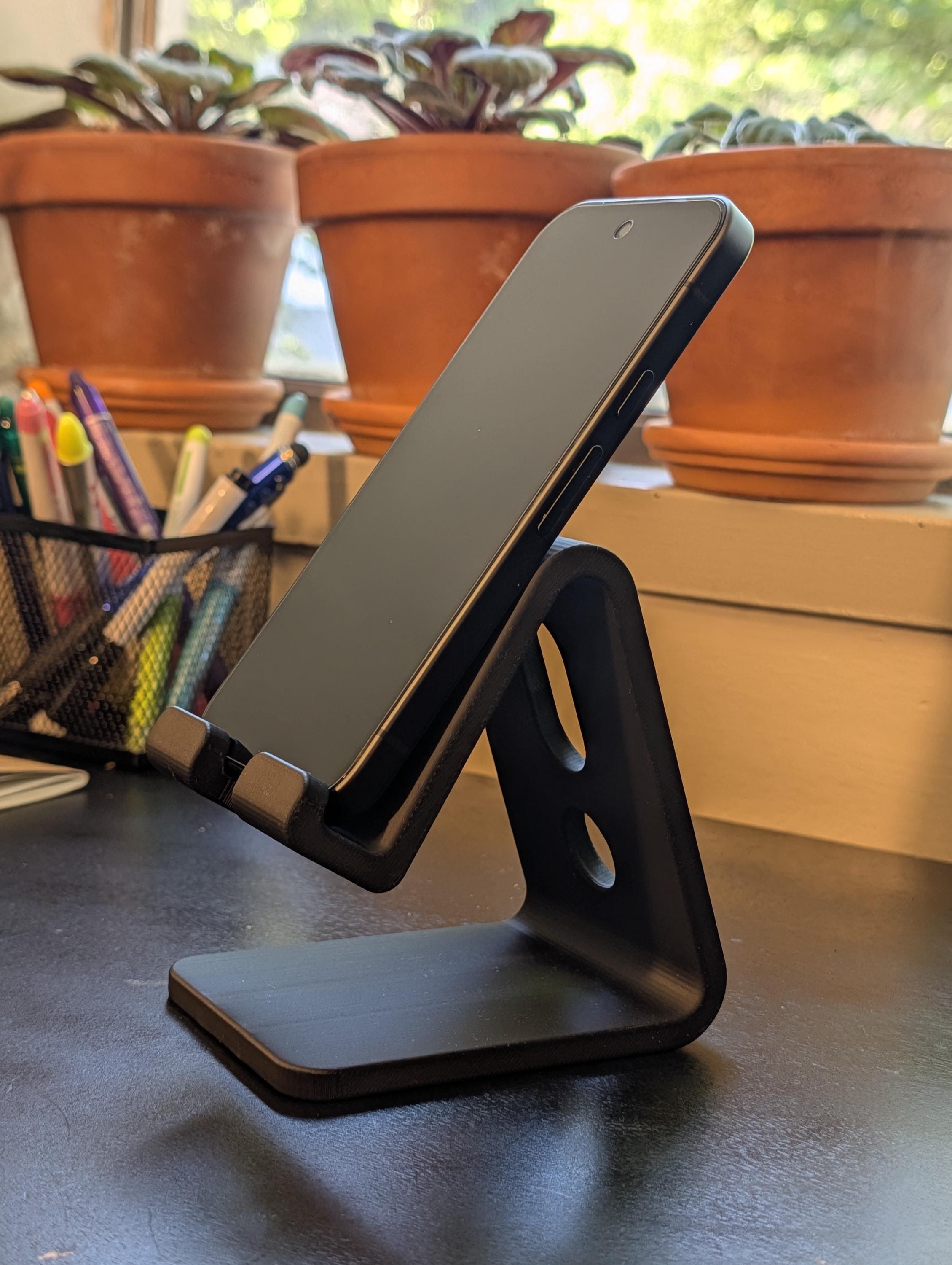 Minimalist Phone Stand, Desk Cable Organizer, Colorful Smartphone holder, Standing Desk Accessory