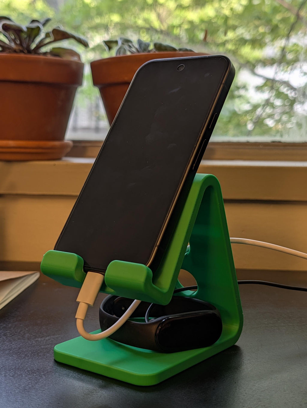 Minimalist Phone Stand, Desk Cable Organizer, Colorful Smartphone holder, Standing Desk Accessory