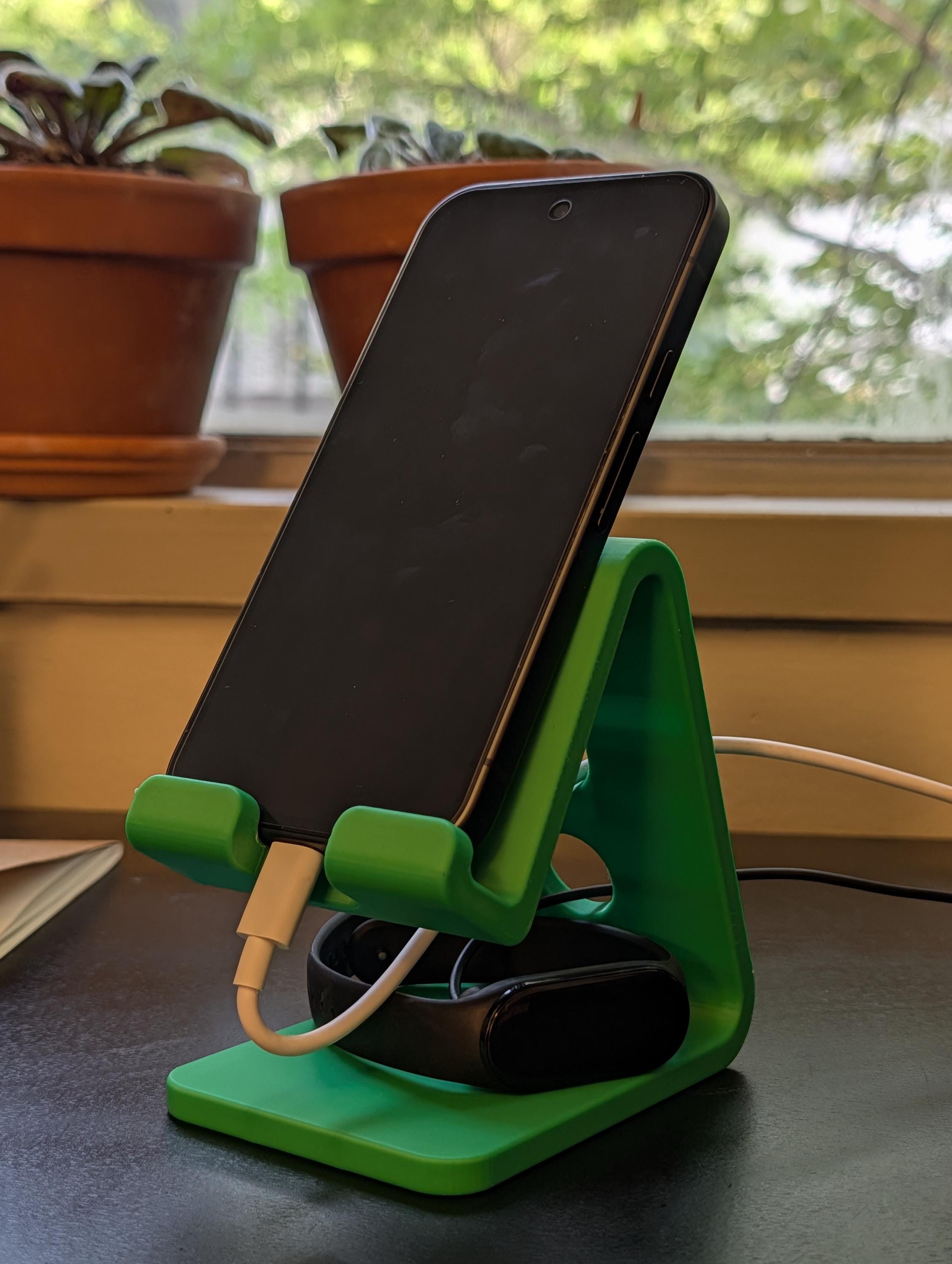 Minimalist Phone Stand, Desk Cable Organizer, Colorful Smartphone holder, Standing Desk Accessory