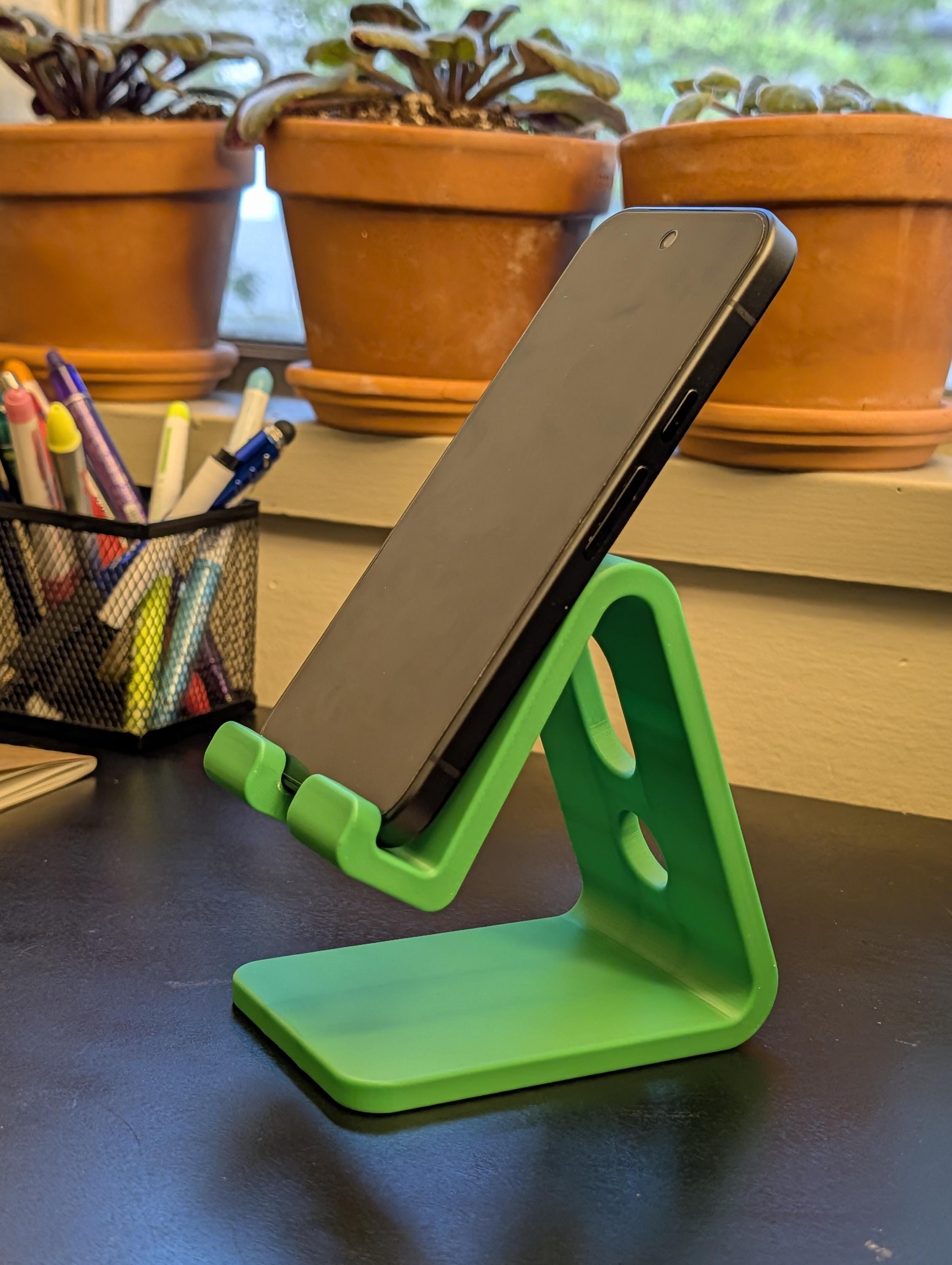 Minimalist Phone Stand, Desk Cable Organizer, Colorful Smartphone holder, Standing Desk Accessory