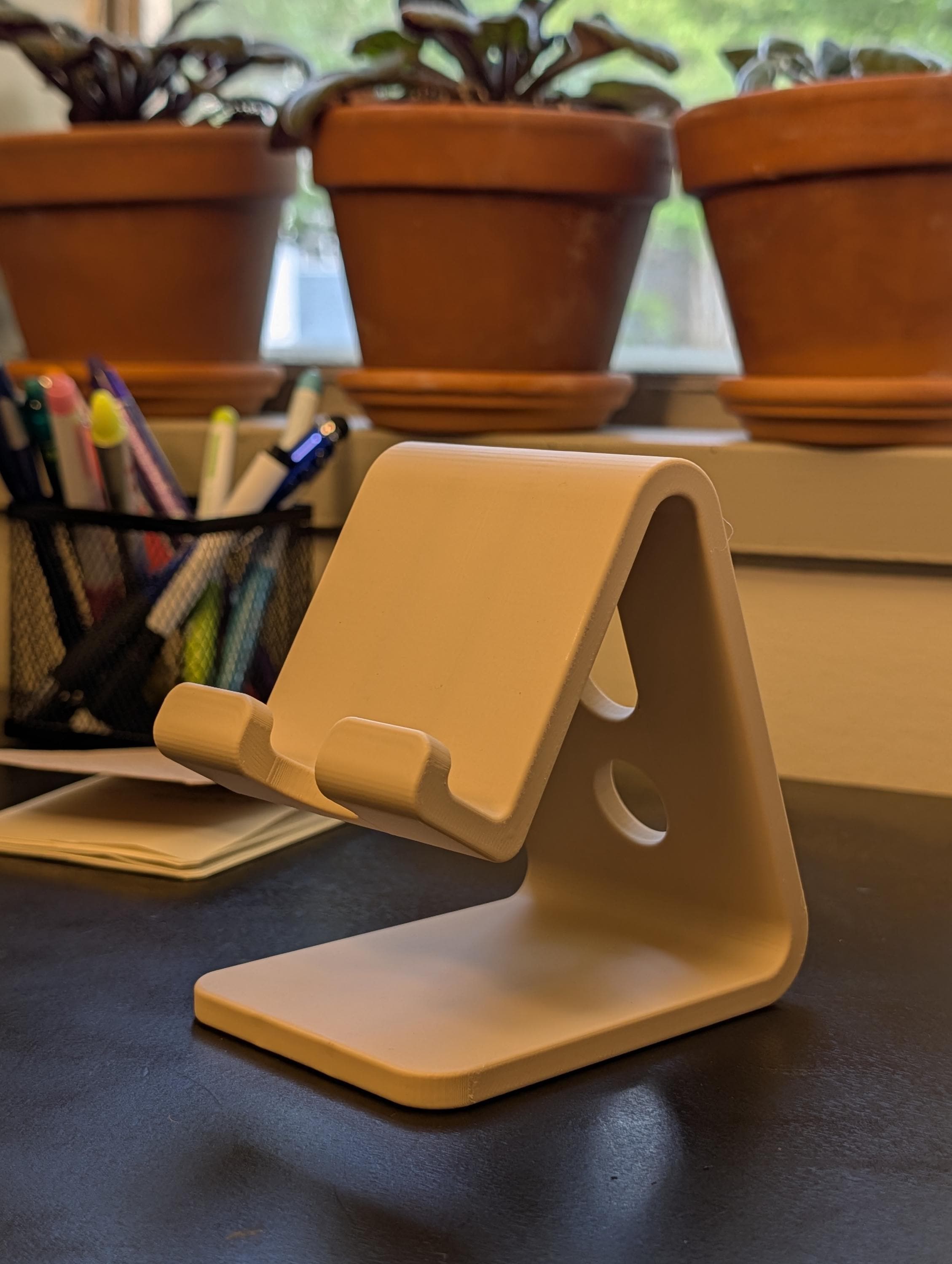 Minimalist Phone Stand, Desk Cable Organizer, Colorful Smartphone holder, Standing Desk Accessory