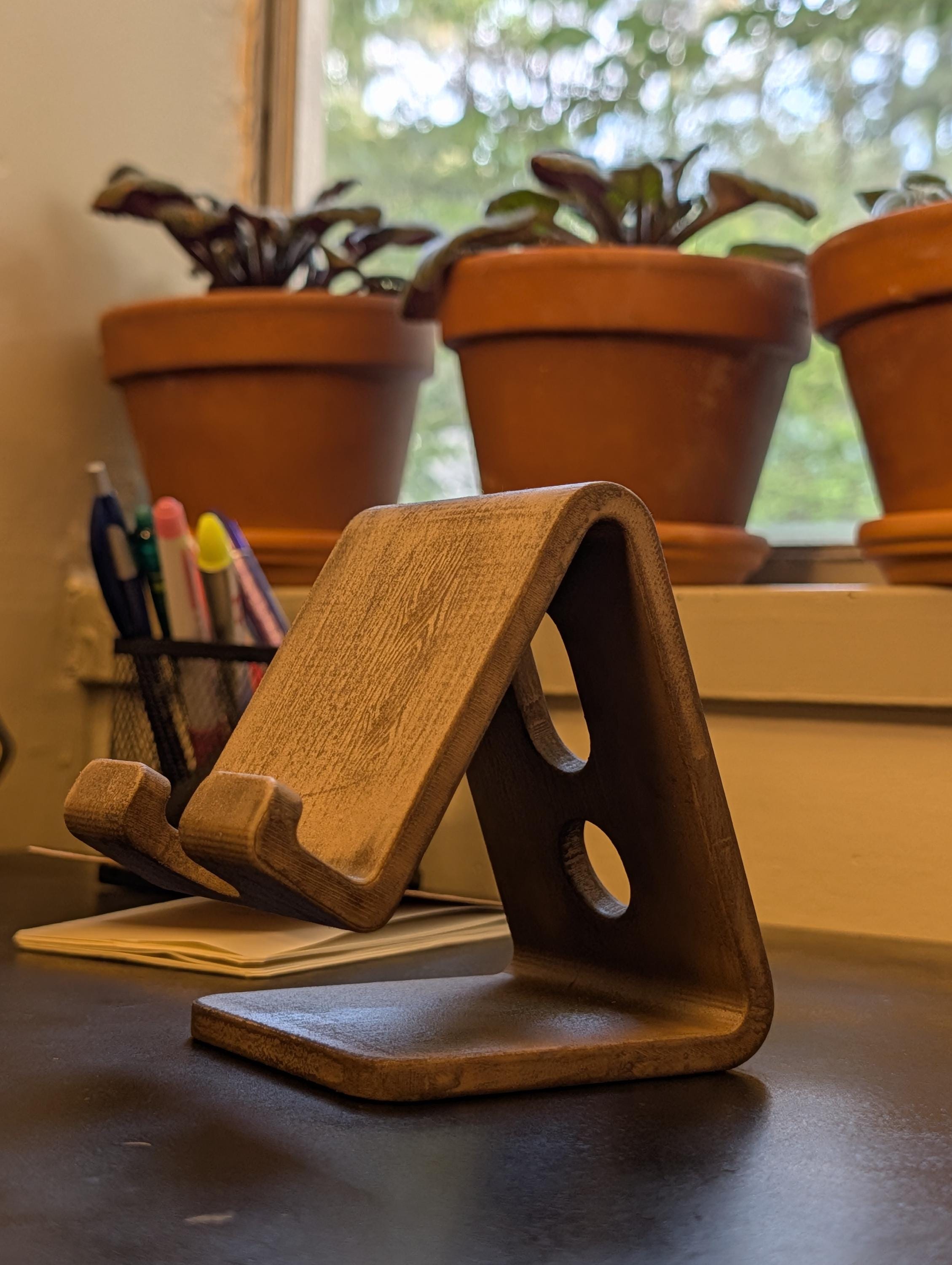 Minimalist Phone Stand, Desk Cable Organizer, Colorful Smartphone holder, Standing Desk Accessory
