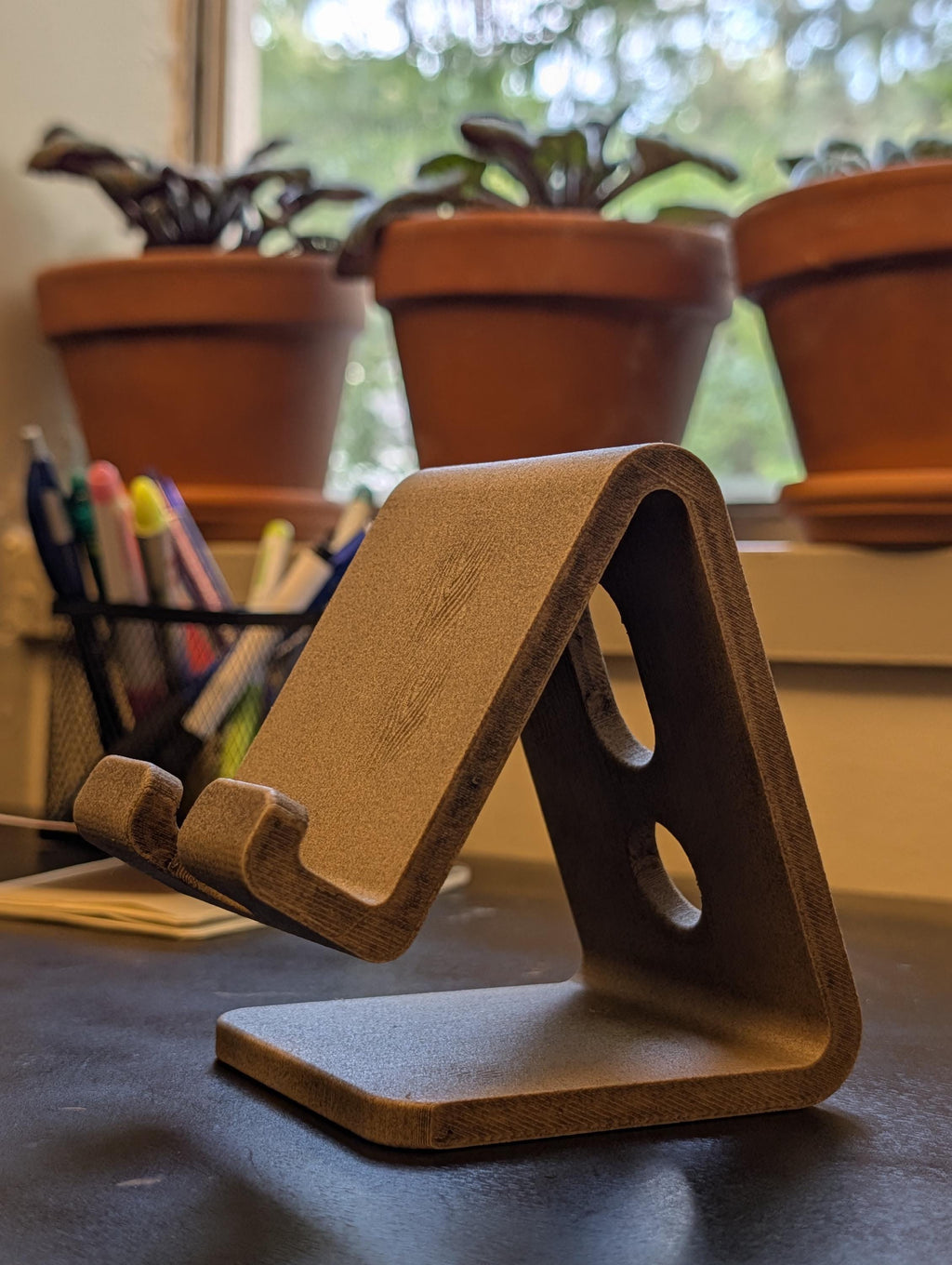 Minimalist Phone Stand, Desk Cable Organizer, Colorful Smartphone holder, Standing Desk Accessory