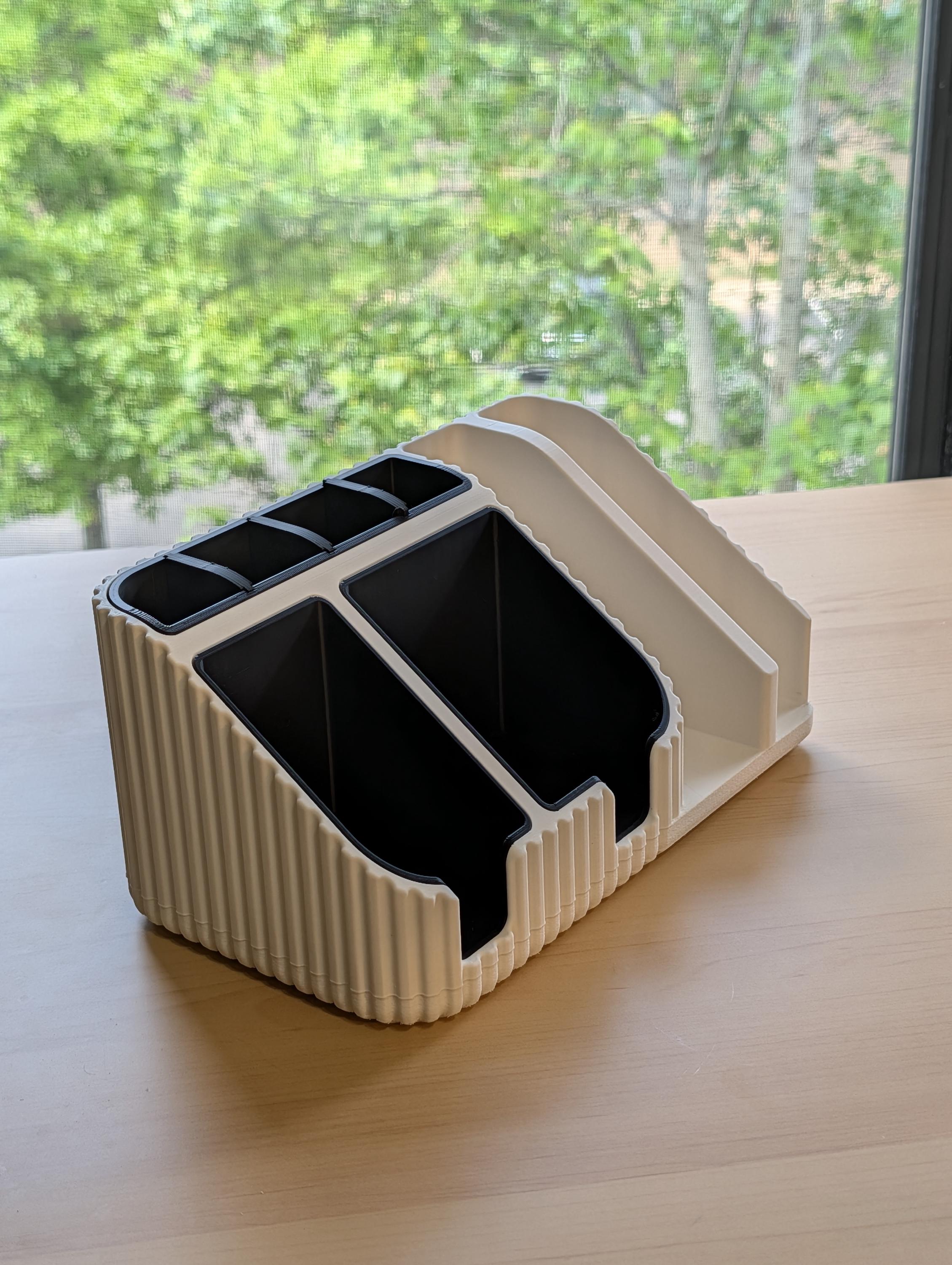 Modular Desk Organizer, Customizable Multi-Slot Pen Holder, Sticky Notes Caddy