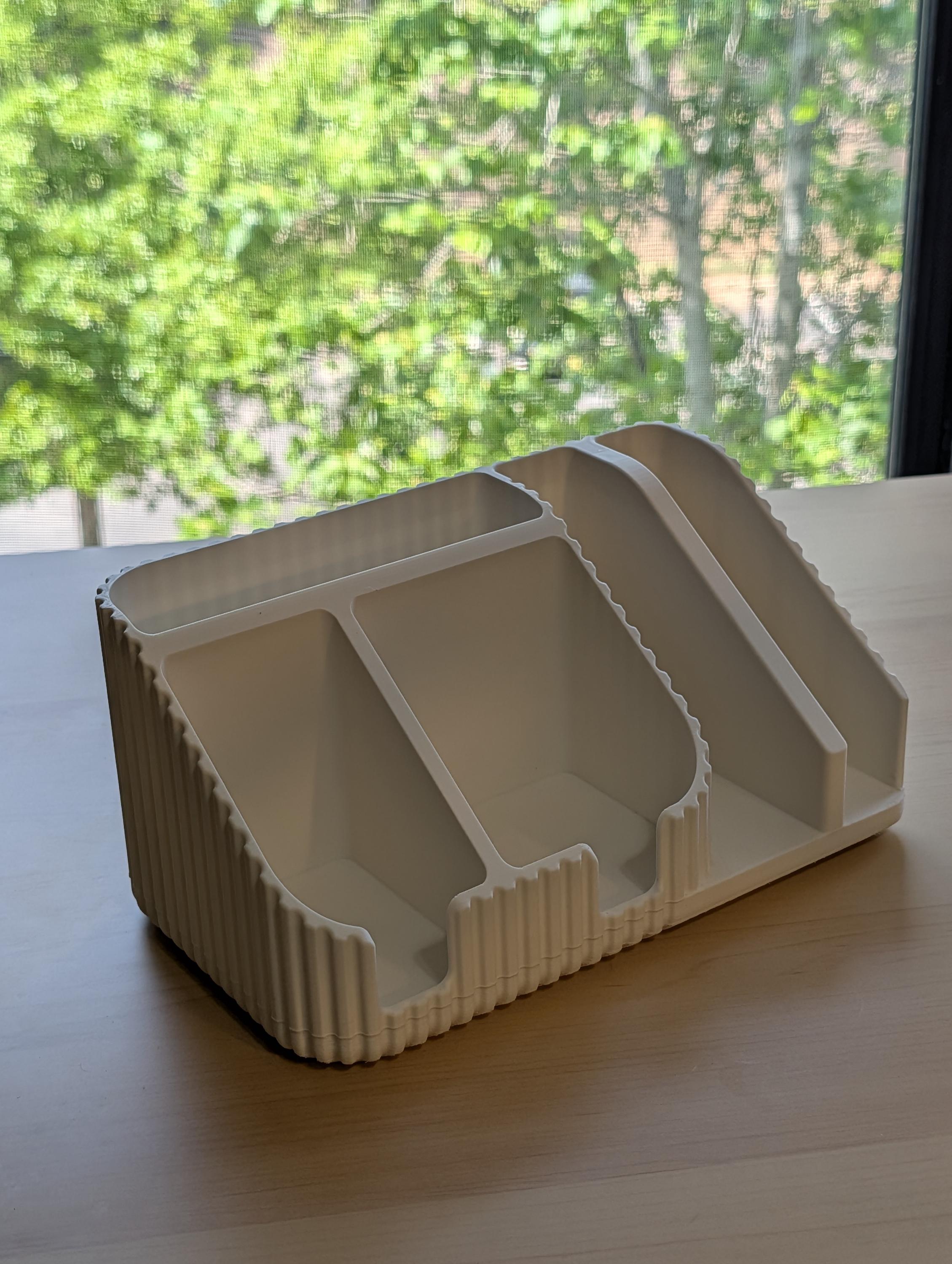 Modular Desk Organizer, Customizable Multi-Slot Pen Holder, Sticky Notes Caddy