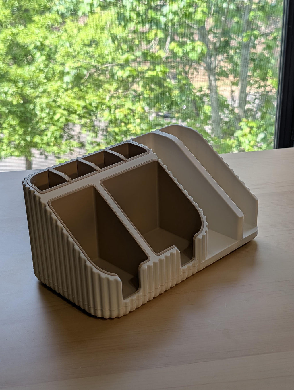 Modular Desk Organizer, Customizable Multi-Slot Pen Holder, Sticky Notes Caddy