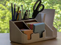 Modular Desk Organizer, Customizable Multi-Slot Pen Holder, Sticky Notes Caddy